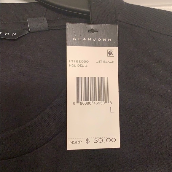 Sean Jean men’s large black rhinestoned t-shirt - Picture 3 of 5